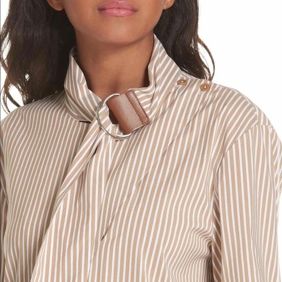 Tibi Kaia Stripe Belt Neck Shirt NWT - Picture 4 of 6